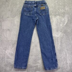 Wrangler Jeans Boys‎ Size 12 Slim Blue Straight Leg Denim Adjustable Waist